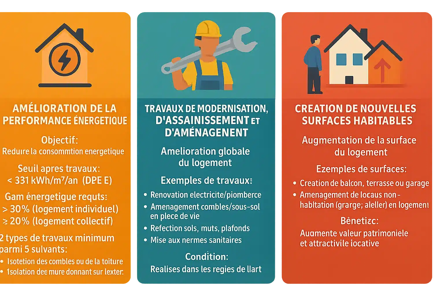 Illustration des travaux éligibles au dispositif Denormandie